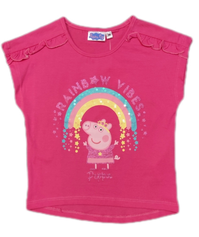 Peppa Wutz T-Shirt Pink Regenbogen